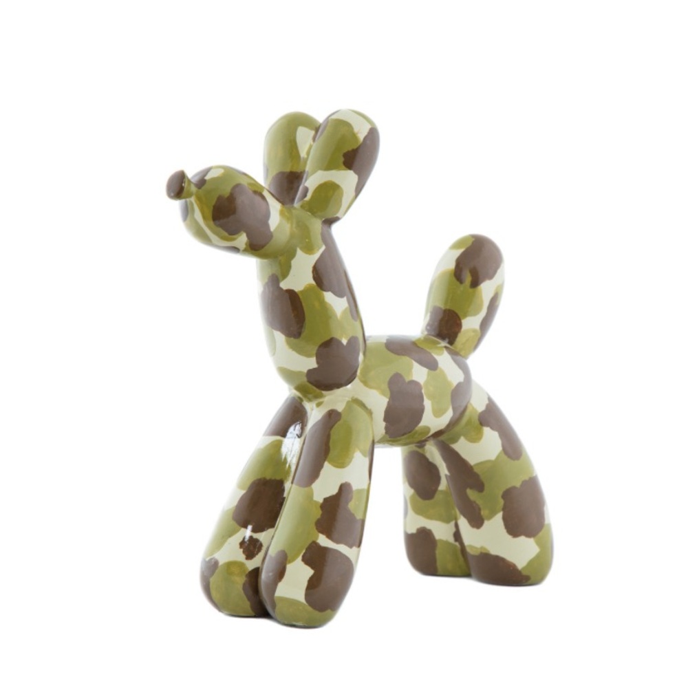 NEW INTERIOR ILLUSIONS camouflage balloon dog in green